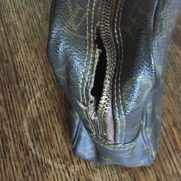 VTG..Louis Vuitton Monogram Trousse Toilette Pouch Brown Clutch Case LV - Picture 7 of 10